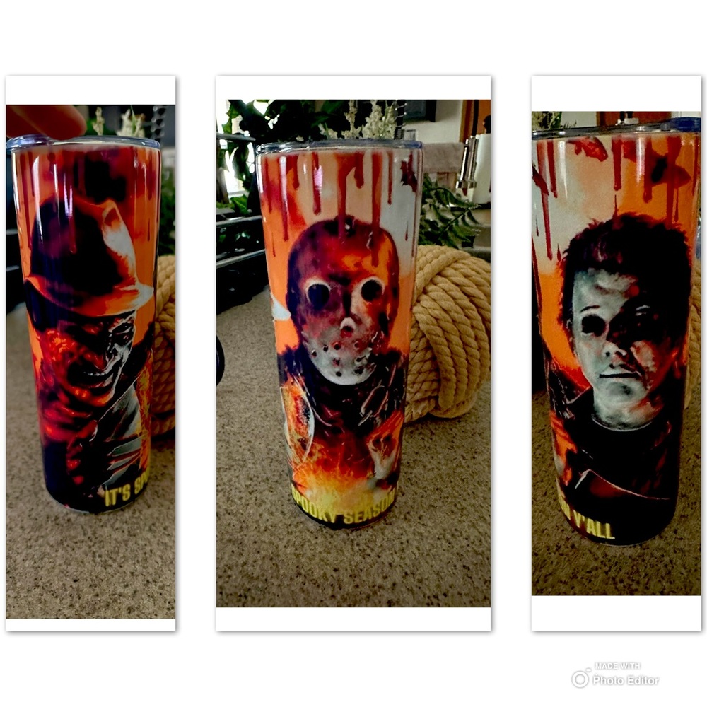 Freddy, Jason & Michael Myers Tumbler Cup 20oz